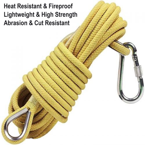 Fire rescue rope - low stretch braided rescue rope with a spliced eye